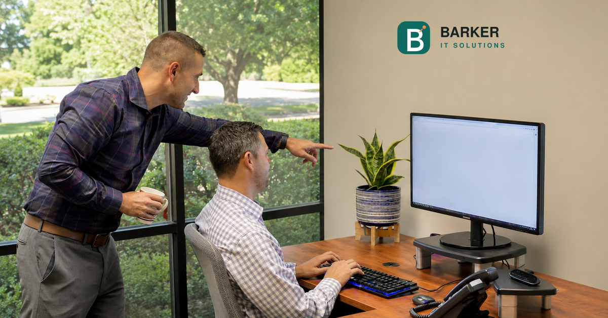 Barker IT Solutions providing hands-on technology support in a professional office